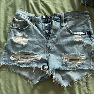 Distressed Denim Shorts